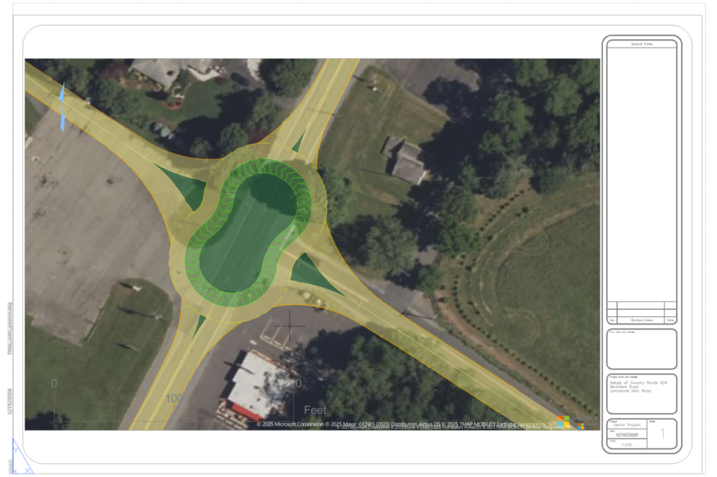 Final Roundabout at Lomasons Glen Road and Belvidere Road