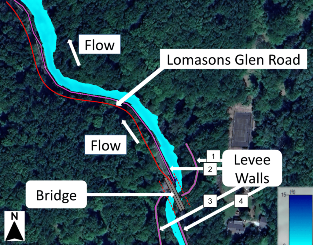 Modified Floodplain of a 100-Year Storm Event