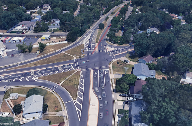 Map of Major Intersection 1. route 9 comes in from the left and the corridor is ahead.