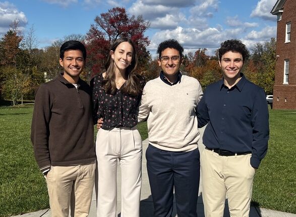 An image of the AirEase BiPAP Mask team. Pictured from left to right: Steve Vazquez, Grace Palahnuk, Mario Rezkalla and Nathaniel Safar